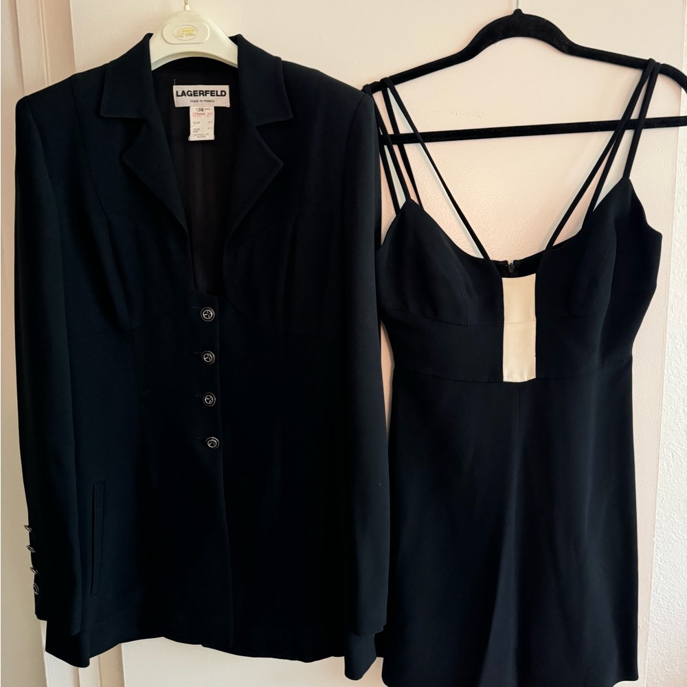 Karl Lagerfeld vintage Black Blazer and cocktail Dress Set! AMAZING ❤️ size 38